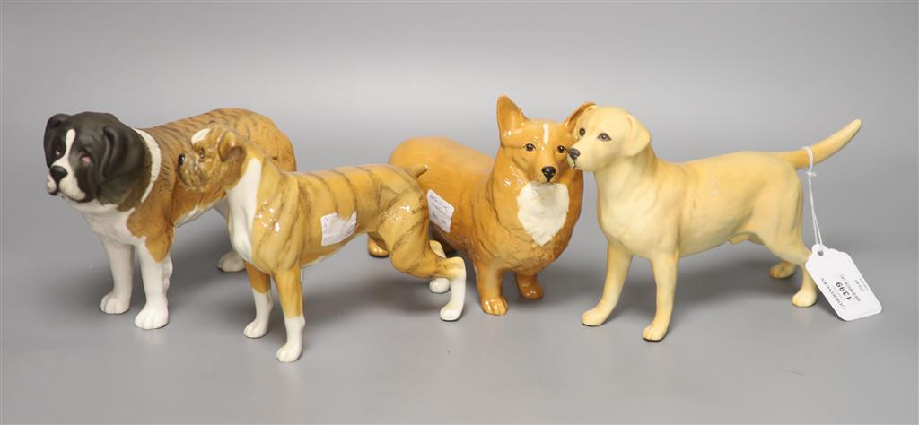 Four Beswick dogs, tallest 145.cm